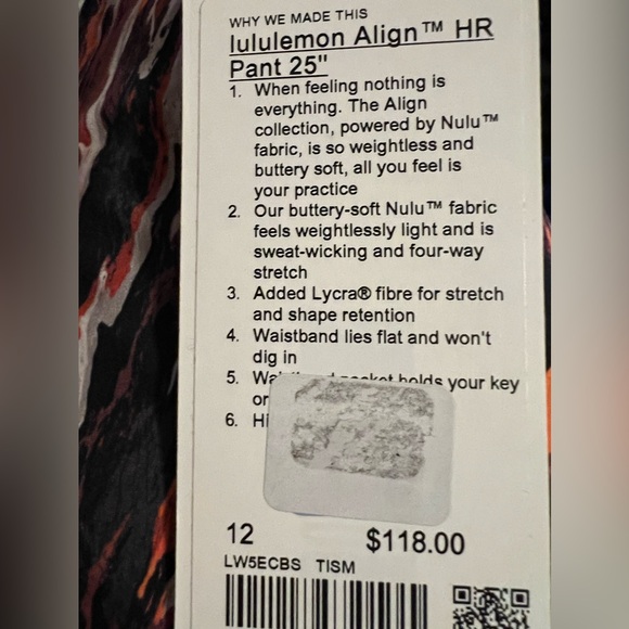 Nwt $118 Lululemon Lunar New Year Align HR Pant 25" Tiger Tide Smoky Red Multi - Picture 6 of 6